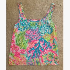 Lilly Pulitzer Cosmos Sleeveless 100% Silk Top